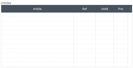 9. Fenêtre des articles