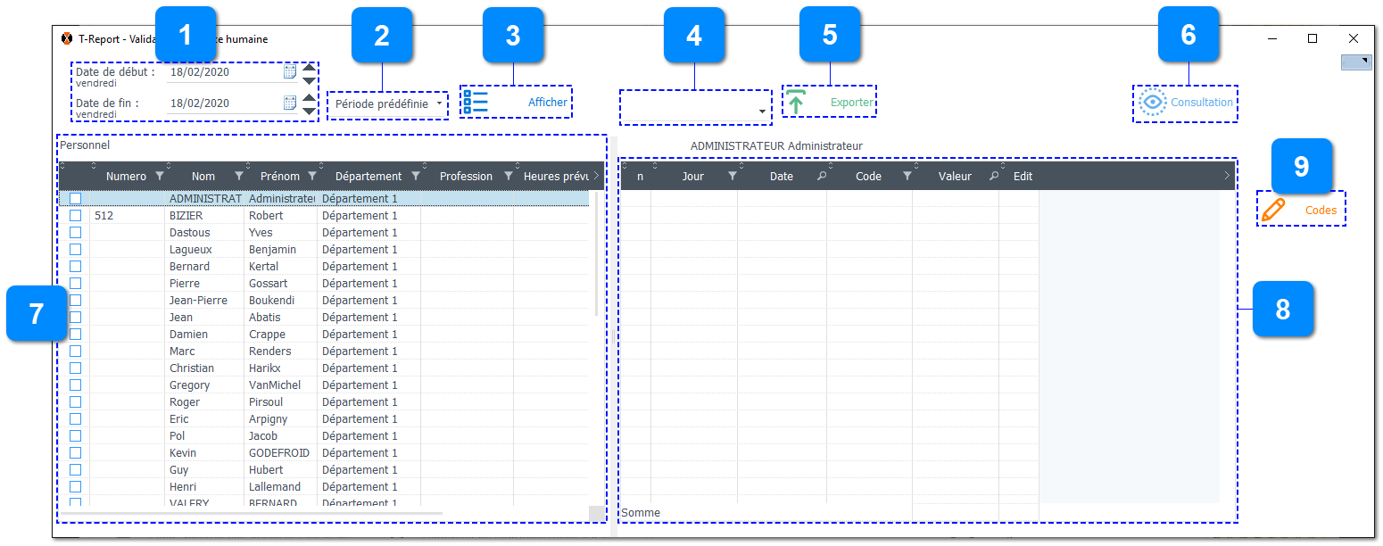 Page principale - Validation RH